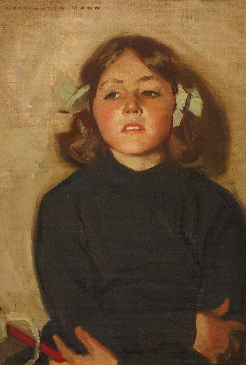 HARRINGTON MANN R.P., R.E. (SCOTTISH 1864-1937) | STUDY OF CATHLEEN MANN Signed, oil on canvasboard | 41cm x 30.5cm (16in x 12in) | Sold for £13,750*